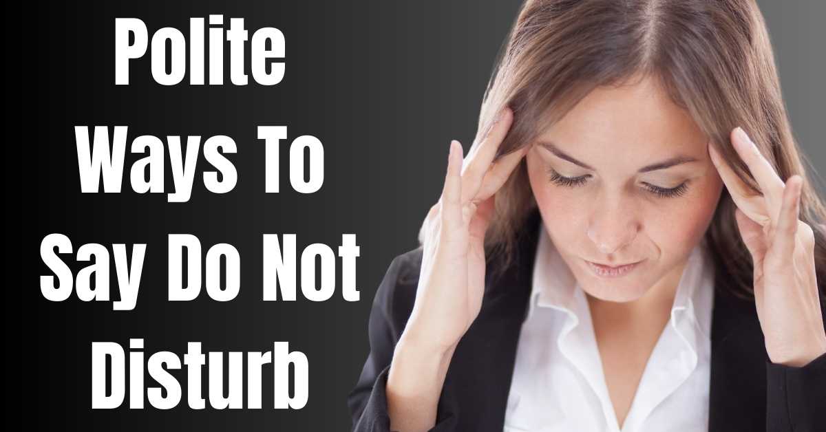 Polite Ways To Say Do Not Disturb - Guide